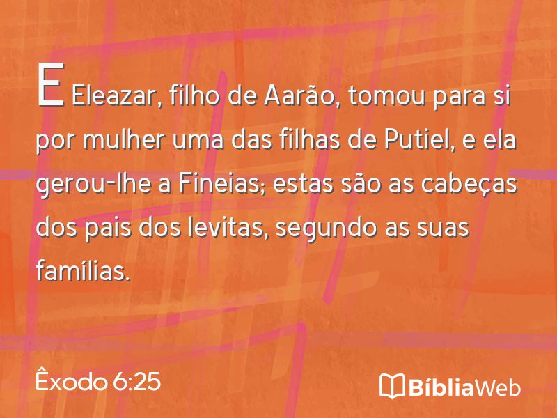 Êxodo 6:25 em imagem para compartilhar