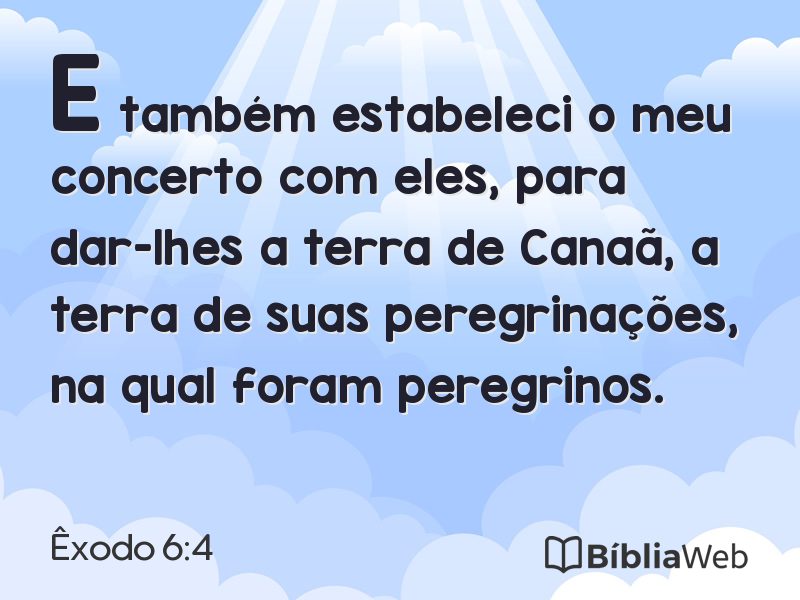 Êxodo 6:4 em imagem para compartilhar