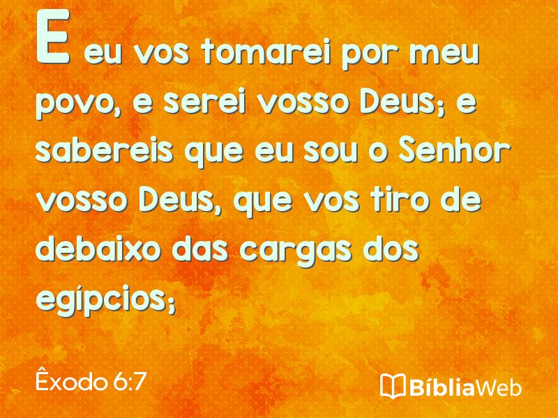 Êxodo 6:7 em imagem para compartilhar