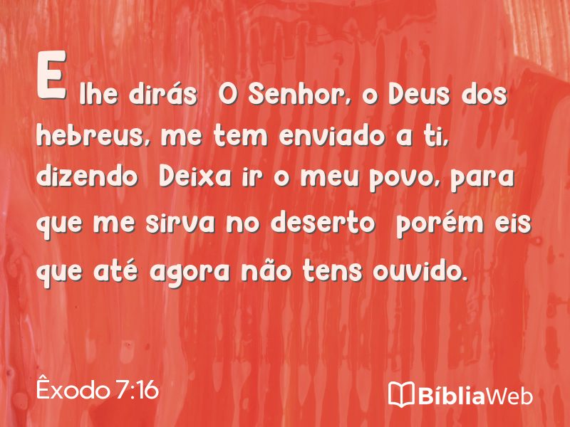 Êxodo 7:16 em imagem para compartilhar