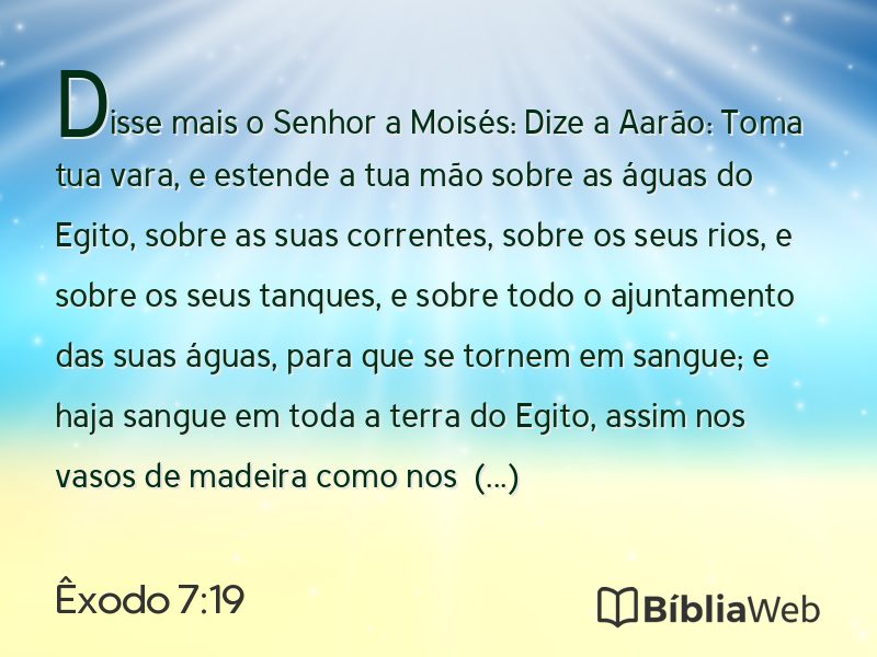 Êxodo 7:19 em imagem para compartilhar