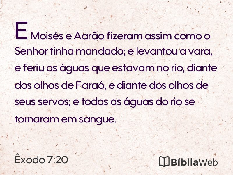 Êxodo 7:20 em imagem para compartilhar