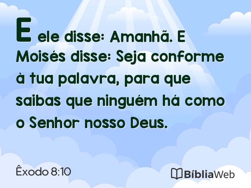 Êxodo 8:10 em imagem para compartilhar