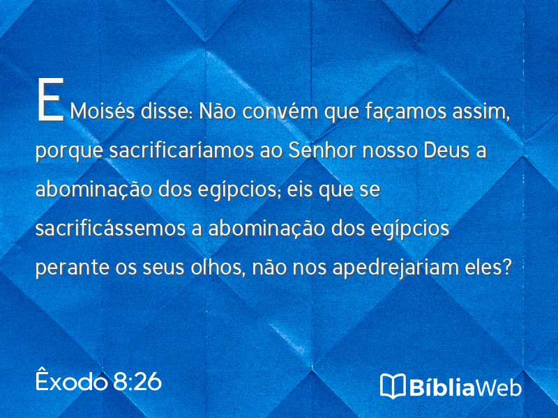 Êxodo 8:26 em imagem para compartilhar