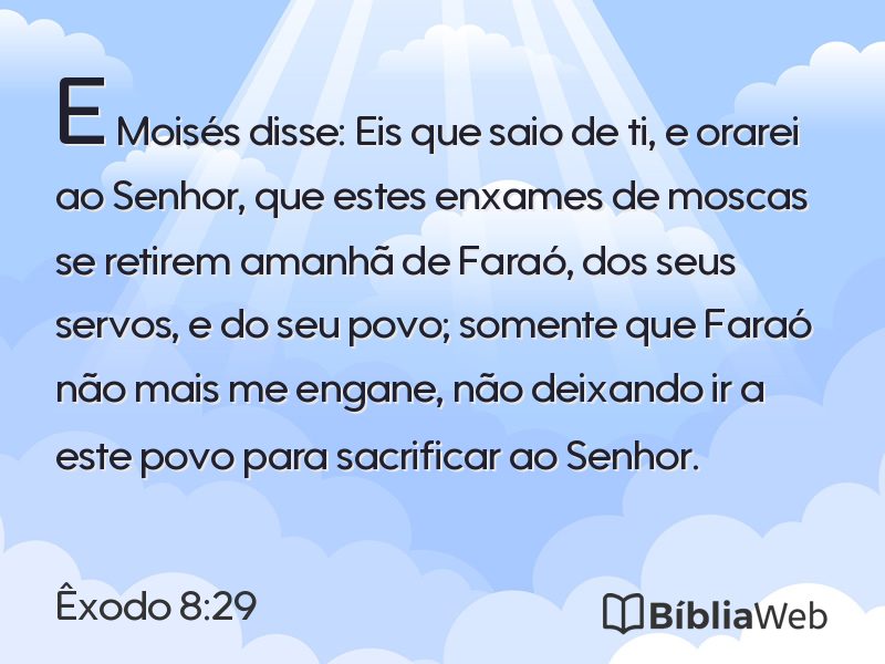 Êxodo 8:29 em imagem para compartilhar