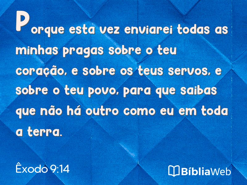 Êxodo 9:14 em imagem para compartilhar