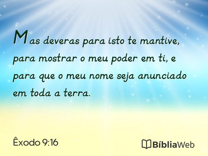 Êxodo 9:16 em imagem para compartilhar