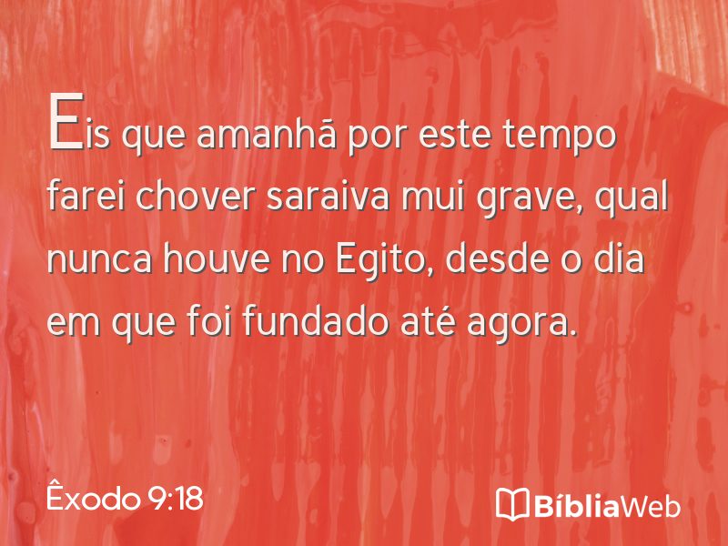 Êxodo 9:18 em imagem para compartilhar