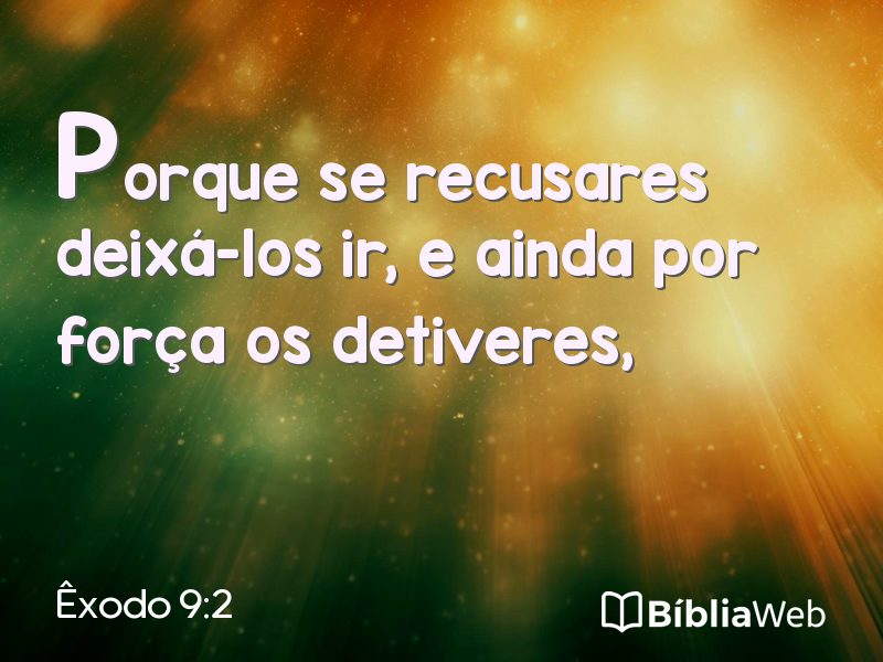 Êxodo 9:2 em imagem para compartilhar