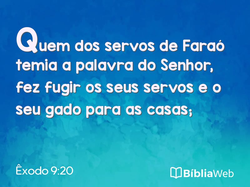 Êxodo 9:20 em imagem para compartilhar