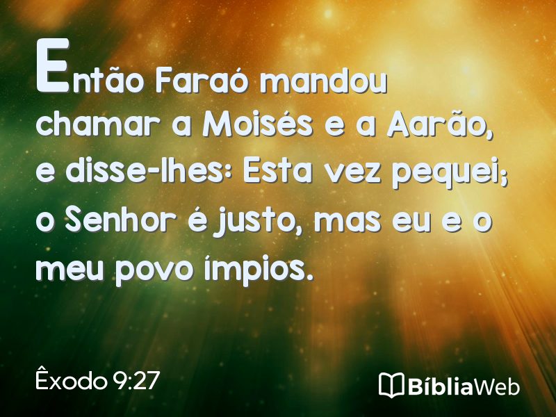Êxodo 9:27 em imagem para compartilhar