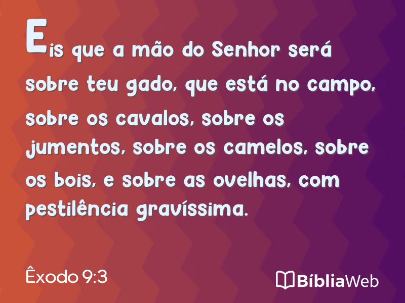 Êxodo 9:3 em imagem para compartilhar