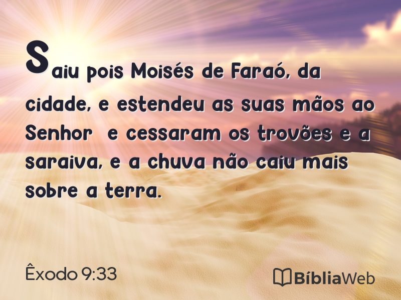 Êxodo 9:33 em imagem para compartilhar