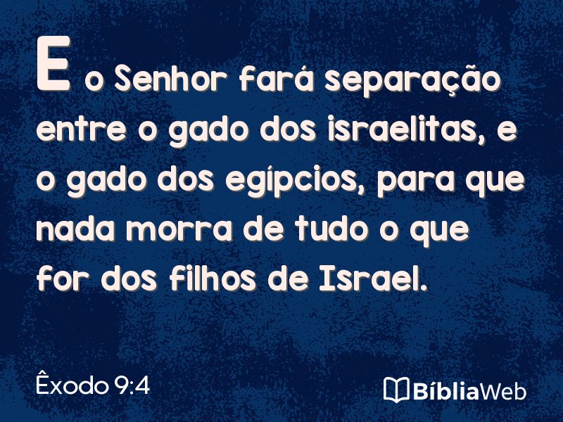 Êxodo 9:4 em imagem para compartilhar