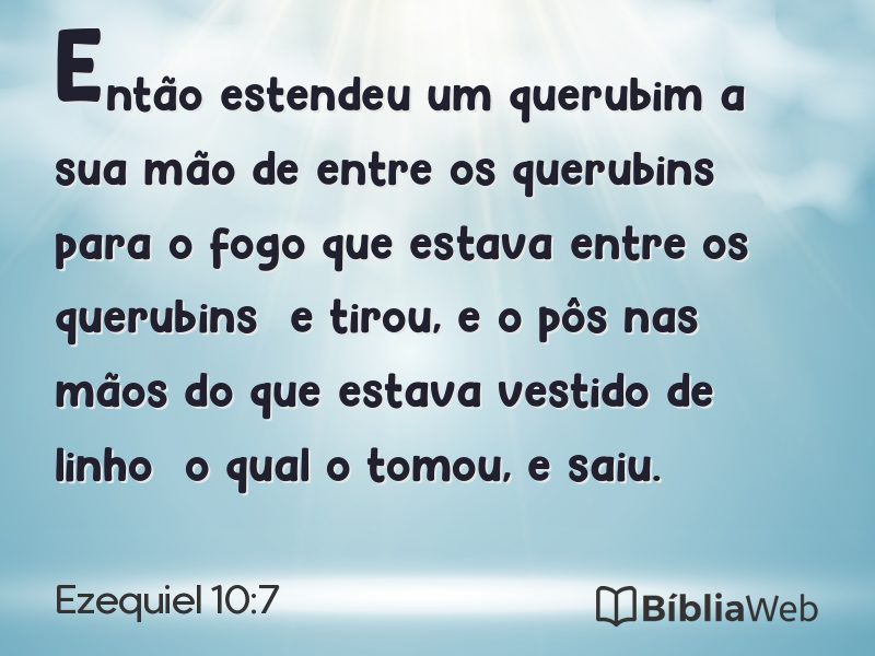 Ezequiel 10:7 em imagem para compartilhar
