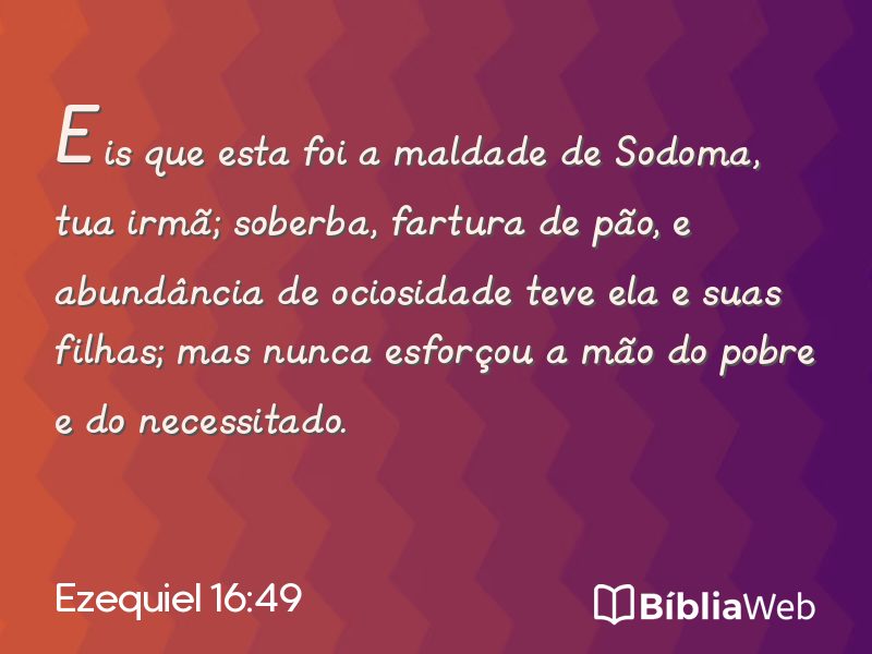 Ezequiel 16:49 em imagem para compartilhar