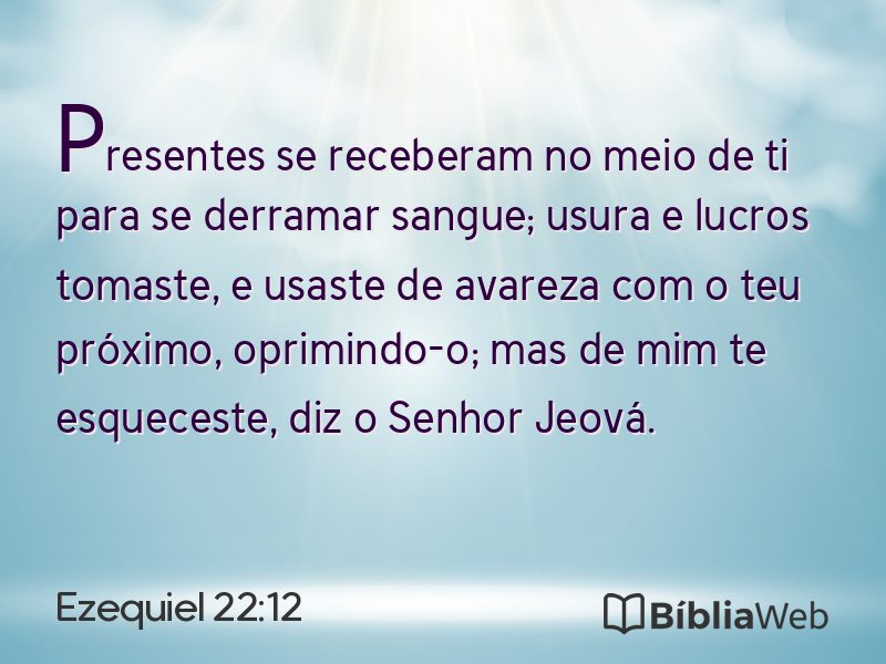 Ezequiel 22:12 em imagem para compartilhar