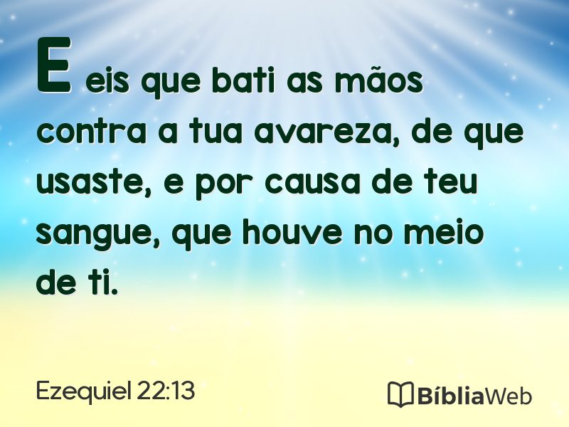 Ezequiel 22:13 em imagem para compartilhar