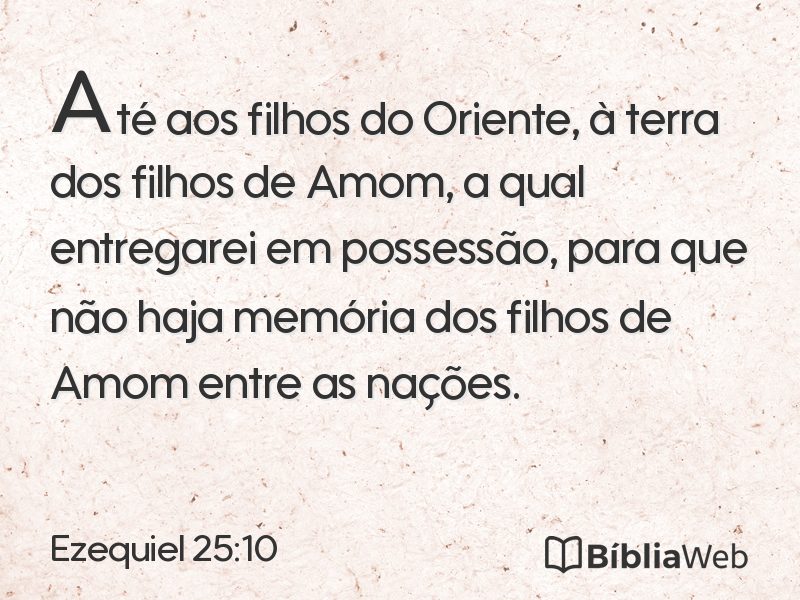 Ezequiel 25:10 em imagem para compartilhar