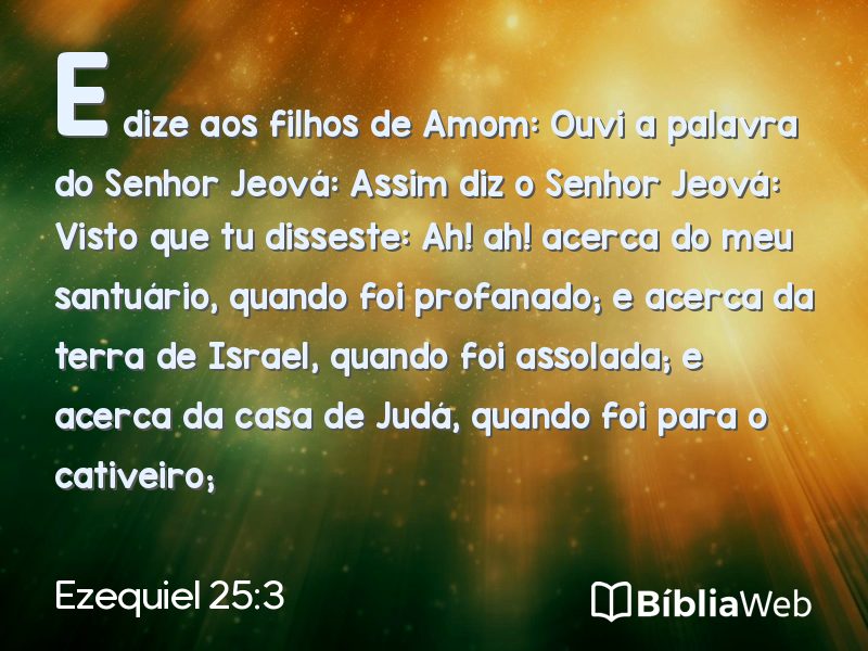 Ezequiel 25:3 em imagem para compartilhar