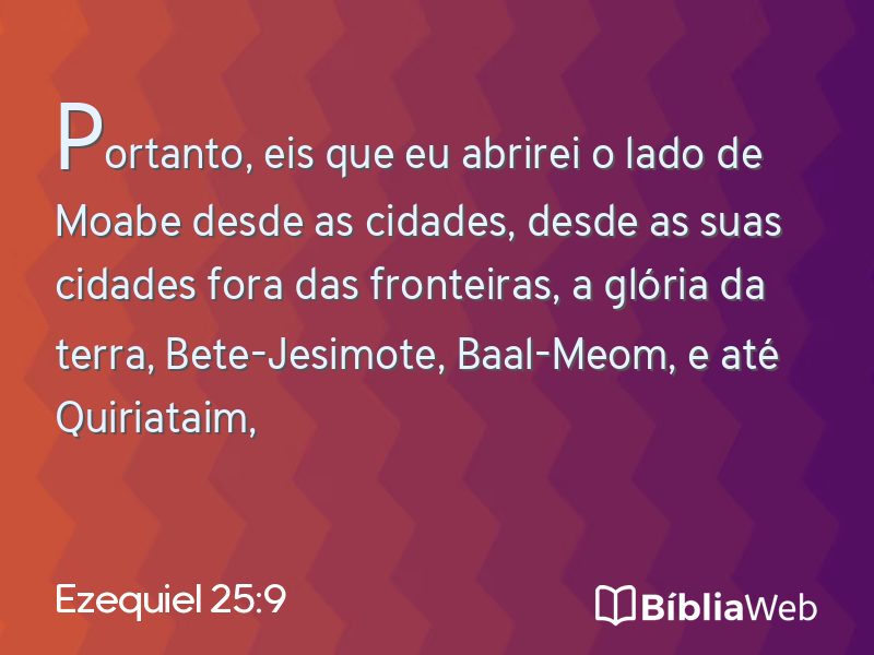 Ezequiel 25:9 em imagem para compartilhar
