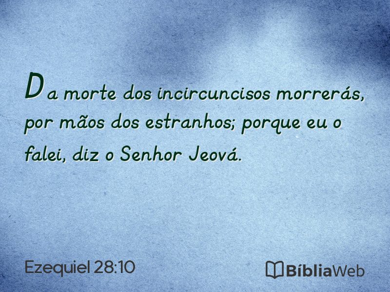 Ezequiel 28:10 em imagem para compartilhar