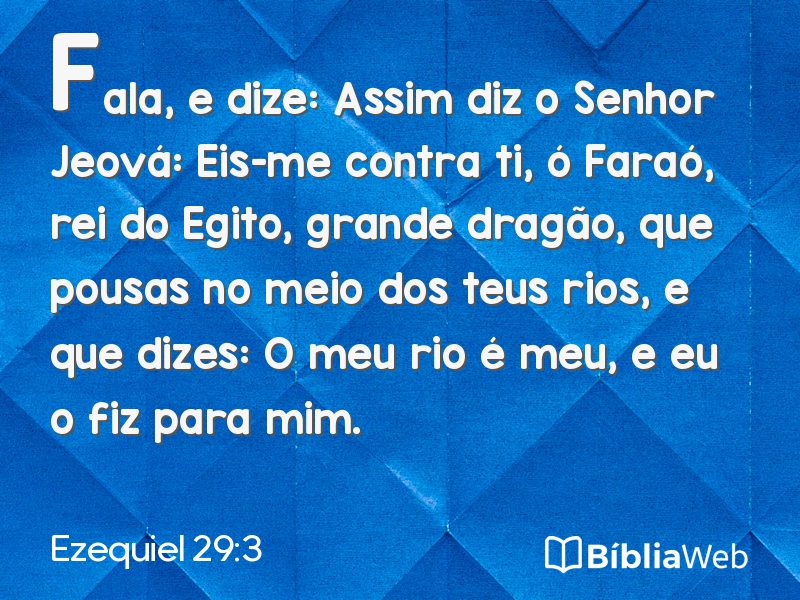 Ezequiel 29:3 em imagem para compartilhar