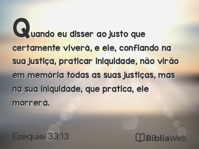 Ezequiel 33:13 em imagem para compartilhar