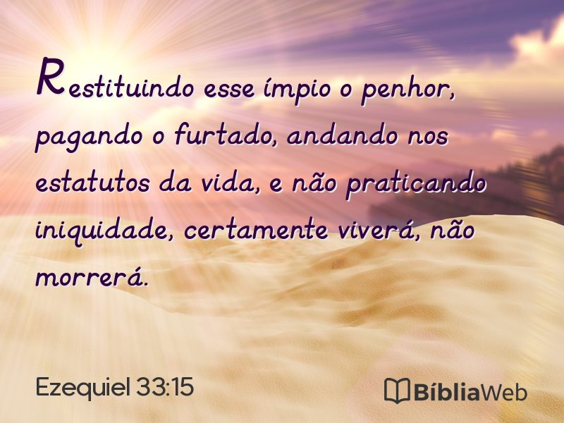 Ezequiel 33:15 em imagem para compartilhar