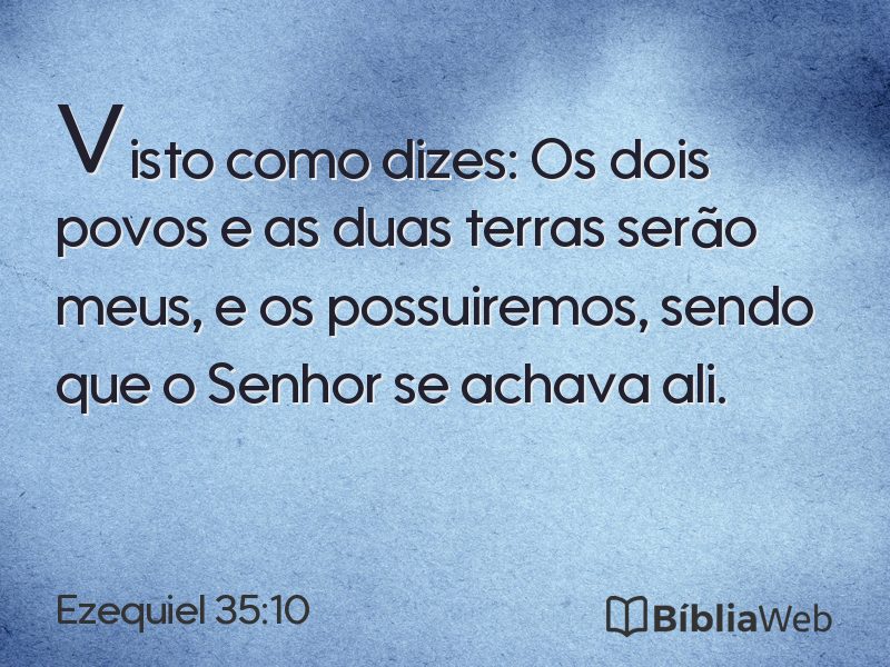 Ezequiel 35:10 em imagem para compartilhar