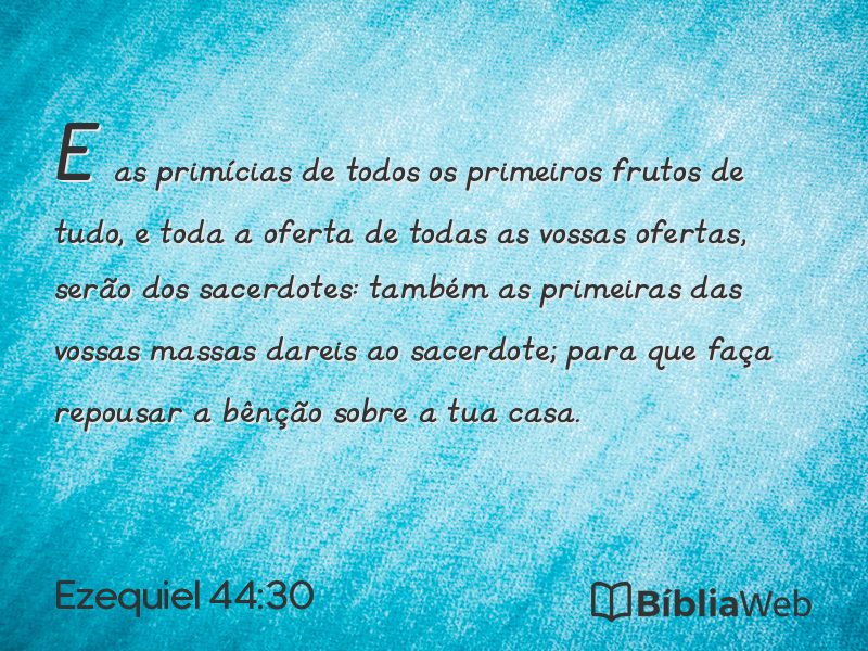 Ezequiel 44:30 em imagem para compartilhar