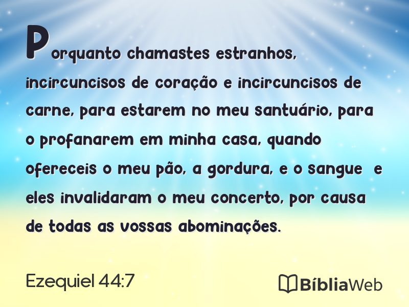 Ezequiel 44:7 em imagem para compartilhar