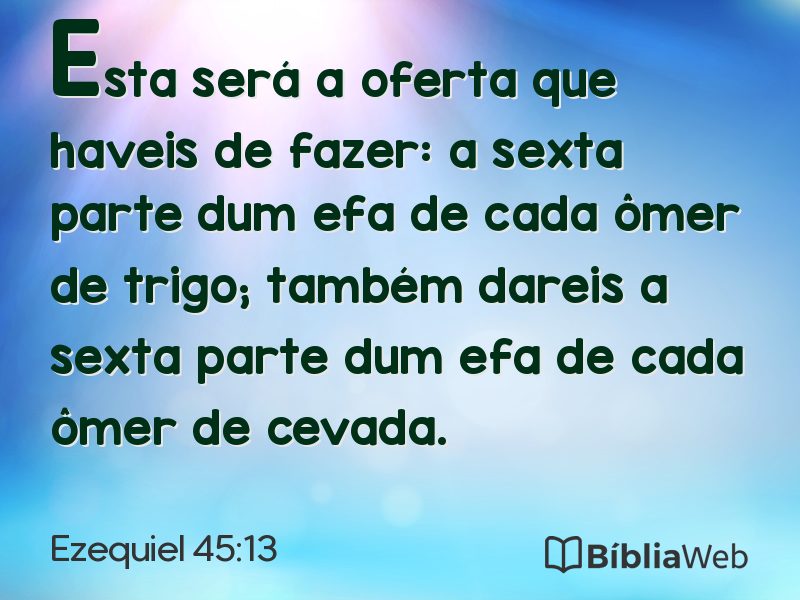 Ezequiel 45:13 em imagem para compartilhar