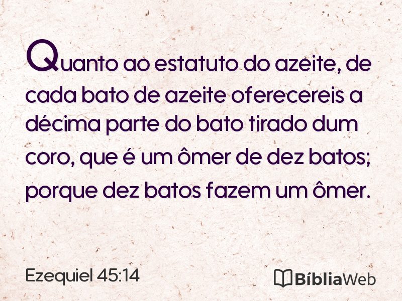 Ezequiel 45:14 em imagem para compartilhar