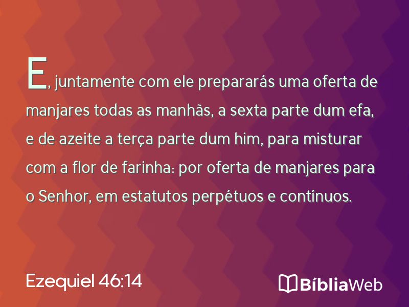 Ezequiel 46:14 em imagem para compartilhar