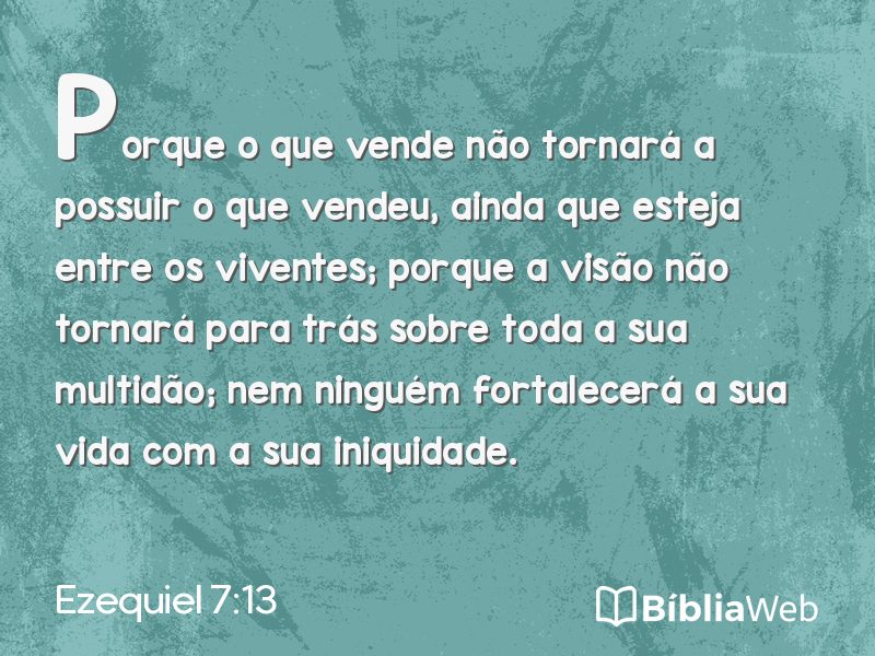 Ezequiel 7:13 em imagem para compartilhar