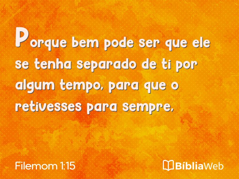 Filemom 1:15 em imagem para compartilhar