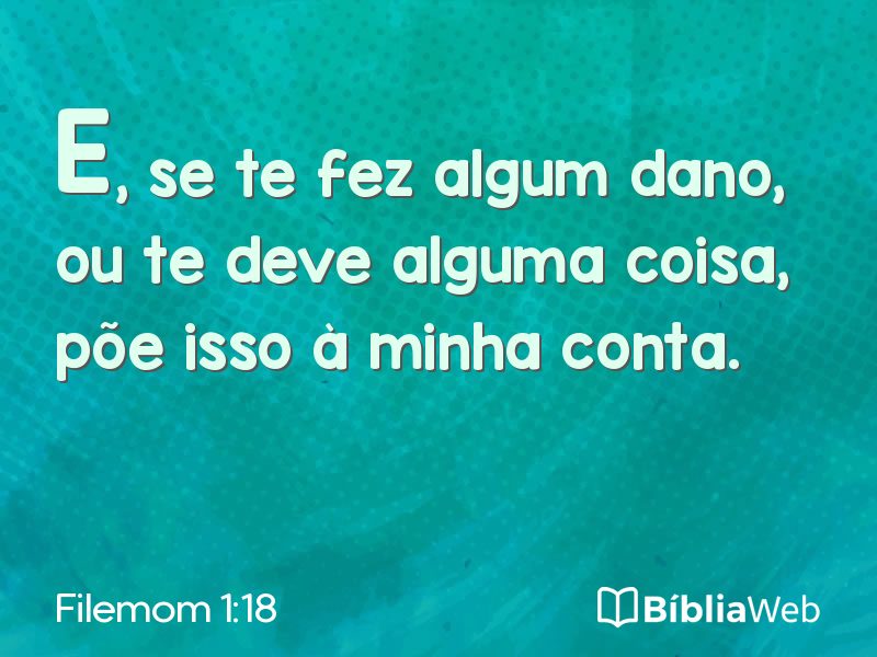 Filemom 1:18 em imagem para compartilhar