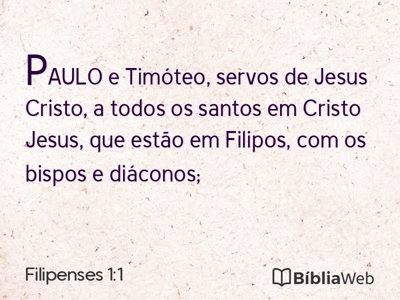 Filipenses 1:1 em imagem para compartilhar
