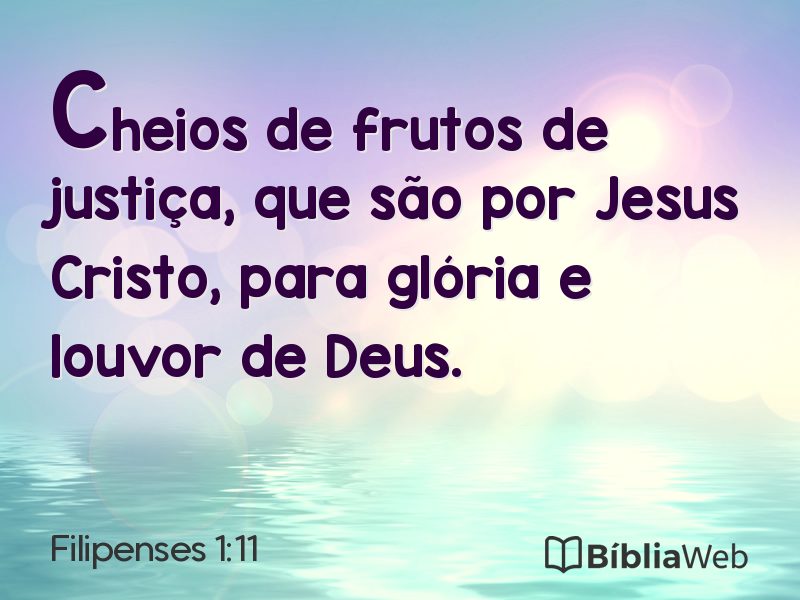 Filipenses 1:11 em imagem para compartilhar
