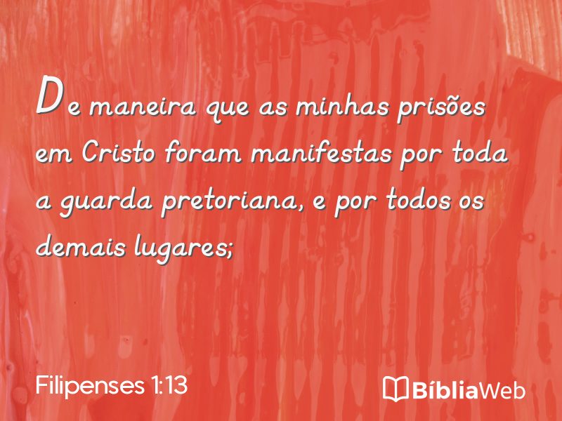 Filipenses 1:13 em imagem para compartilhar