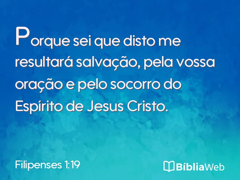 Filipenses 1:19 em imagem para compartilhar