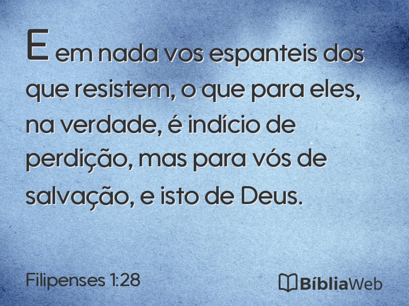 Filipenses 1:28 em imagem para compartilhar