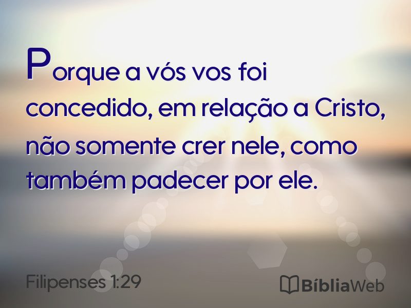 Filipenses 1:29 em imagem para compartilhar