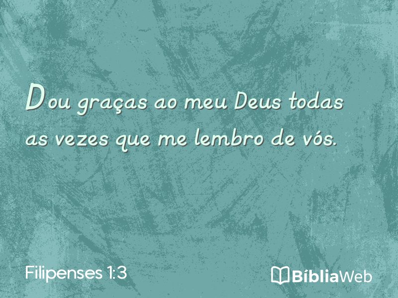 Filipenses 1:3 em imagem para compartilhar