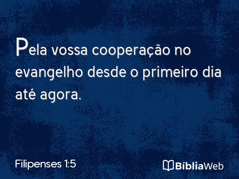 Filipenses 1:5 em imagem para compartilhar