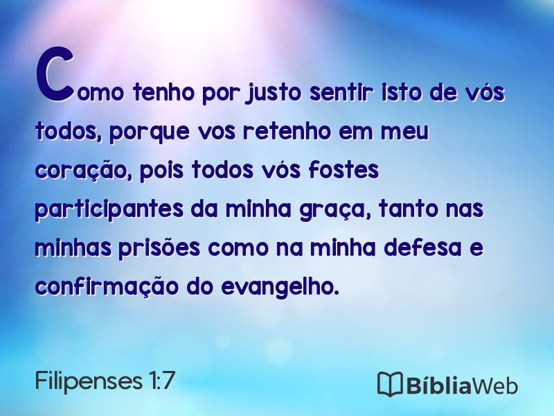 Filipenses 1:7 em imagem para compartilhar