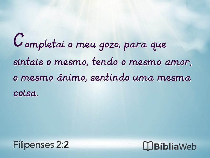 Filipenses 2:2 em imagem para compartilhar