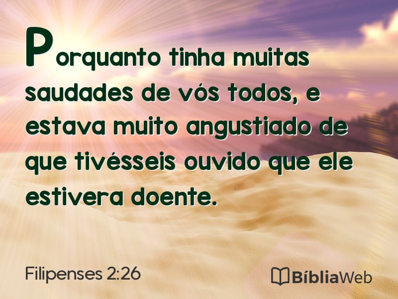 Filipenses 2:26 em imagem para compartilhar