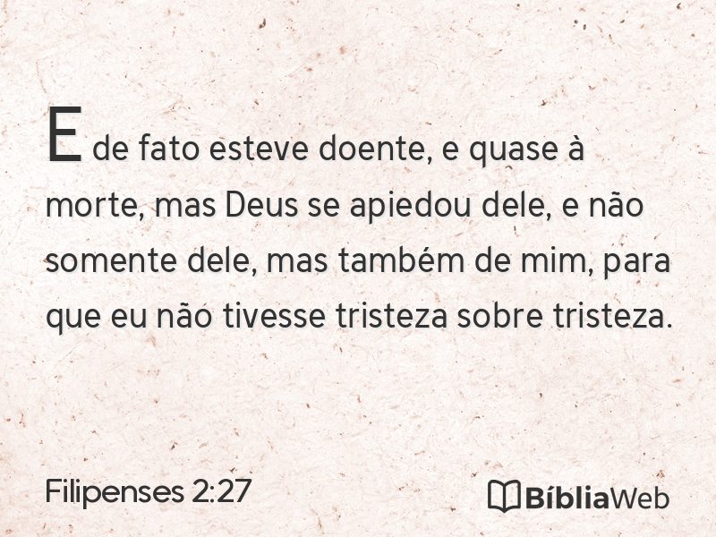 Filipenses 2:27 em imagem para compartilhar